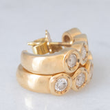Orecchini a “C” vintage in oro giallo 18K con diamanti di taglio brillante (0.80ctw ca.), anni ‘70/‘80