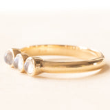 Trilogy vintage in oro giallo 14K con pietre di luna (0.40ctw ca.), anni ‘60/‘70