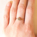 Anello vintage in oro giallo 9K con diamanti (0.10ctw ca.), anni ‘60/‘70