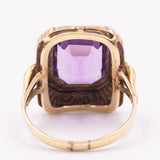 Anello da cocktail vintage in oro giallo 14K con ametista (4.60ct ca.), anni ‘70