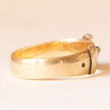 Anello Vittoriano a forma di cintura con fibbia in oro giallo 9K, anno 1855-1856