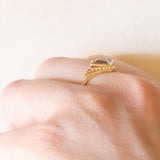 Anello vintage in oro giallo 9K con topazio azzurro, anno 1988
