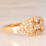 Anello vintage in oro giallo 18K con diamanti (0.62ctw ca.), anni ‘70/‘80