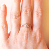 Anello vintage in oro giallo e bianco 9K con diamanti (0.10ctw ca.), anno 1998