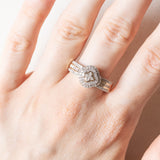 Anello vintage in oro giallo e bianco 14K con diamanti (0.51ctw ca.), anni ‘80