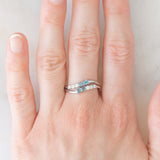 Anello contrarier vintage in platino con alessandriti (0.30ctw) e diamanti (0.21ctw)