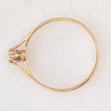 Solitario vintage in oro giallo 9K con diamante di taglio brillante (0.10ct ca.), anno 1982