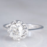 Solitario in oro bianco 18K con diamante di taglio vecchia miniera (0.97ct ca.)