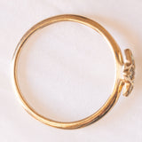 Anello vintage a forma di stella in oro giallo 9K con spinelli sintetici verdi (0.10ctw ca.), anno 2005