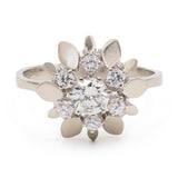 Anello vintage in oro bianco 14k con diamanti taglio brillante (0,60ctw), anni '60