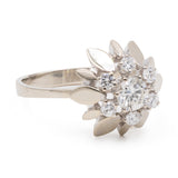 Anello vintage in oro bianco 14k con diamanti taglio brillante (0,60ctw), anni '60