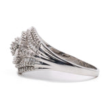 Anello vintage in oro bianco 14k con diamanti (1ctw), anni '80