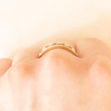 Anello gypsy in oro giallo 9K con zaffiri rosa sintetici (0.28ctw ca.), anno 2004