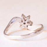 Anello a margherita vintage in oro bianco 14K con diamanti (0.35ctw ca.), anni ‘80
