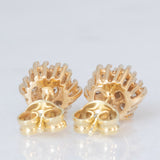Orecchini a margherita vintage in oro giallo 14K con diamanti di taglio brillante (0.50ctw ca.)