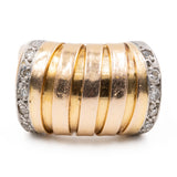 Anello vintage in oro giallo 18k con diamanti, anni '50