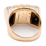 Anello vintage in oro giallo 18k con diamanti, anni '50