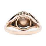 Anello antico in oro giallo 11K e argento con diamante centrale (1.50ct ca.) e rosette, primi del '900