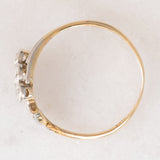 Anello Art Nouveau in oro giallo e bianco 14K con diamanti (0.30ctw ca.), anni ‘20