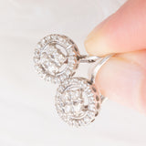 Orecchini in oro bianco 18K con diamanti di taglio brillante (0.40ctw ca.), anni ‘90