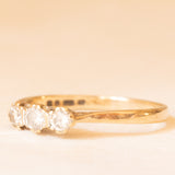 Trilogy vintage in oro giallo 9K con diamanti di taglio brillante (0.18ctw ca.)