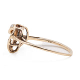 Anello vintage a cuore in oro giallo 9k con diamanti