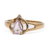 Anello vintage in oro giallo 9k zaffiro rosa e diamante
