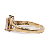 Anello vintage in oro giallo 9k zaffiro rosa e diamante