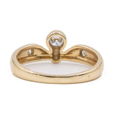 Anello vintage in oro giallo 14k con diamanti (0,10ctw) , anni '70