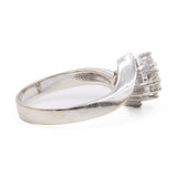 Anello vintage in oro bianco 14k con diamanti (0,50ctw), anni '70