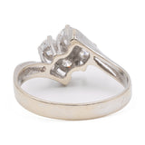 Anello vintage in oro bianco 14k con diamanti (0,50ctw), anni '70
