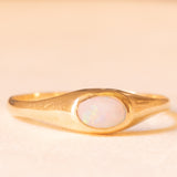 Anello vintage in oro giallo 9K con opale (0.15ct ca.), anno 1987