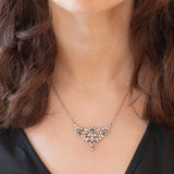 Collier Art Nouveau in oro bianco 14K con diamanti (0.90ctw ca.), anni ‘10/‘20