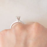 Solitario vintage in stile Art Déco in platino con diamante (0.40ct)
