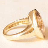 Anello da cocktail vintage in oro giallo 14K con morganite (10ct ca.), anni ‘70/‘80