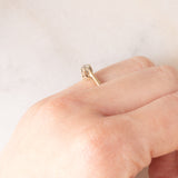 Solitario vintage in oro giallo 9K con diamante di taglio brillante (0.20ct ca.), anni ‘80/‘90