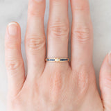 Tre anelli vintage in oro giallo 14K con rubini/smeraldi/zaffiri e diamanti, anni ‘70