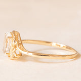 Anello vintage in oro giallo 10K con acquamarina (0.65ct ca.)
