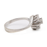 Anello vintage in oro bianco 14k con diamanti (0,43ctw), anni '70