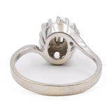 Anello vintage in oro bianco 14k con diamanti (0,43ctw), anni '70