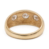 Anello vintage in oro giallo 14k con tre diamanti (0,75ctw), anni '80