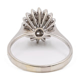 Anello vintage in oro bianco 18K con diamanti (0.32ctw ca.), anni '70