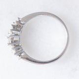 Anello vintage in oro bianco 14K con diamanti di taglio brillante (0.49ctw ca.), anni ‘70