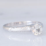 Solitario vintage in stile Art Déco in platino con diamante (0.40ct)