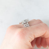 Anello vintage in oro bianco 14K con diamanti di taglio brillante (0.50ctw ca.), anni ‘70/‘80