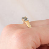 Veretta vintage in oro giallo 9K con acquamarine (0.97ctw)