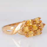 Anello vintage in oro giallo 9K con sfeni (1.52ctw)
