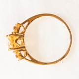 Anello vintage in oro giallo 9K con quarzi citrini (1ctw ca.), anno 2001