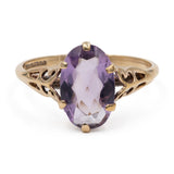 Anello vintage in oro giallo 9k con ametista