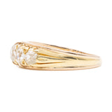 Anello vintage in oro giallo 18k con diamanti di taglio vecchia miniera (1ctw), anni '50